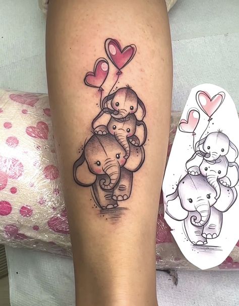 Mom Of Two Tattoo Elephant, Momma Lion With Cubs Tattoo, Mother Of 2 Daughters Tattoo, 2 Daughter Tattoos For Mom, Tattoo Ideas For Your Daughter, Mom Of Two Tattoo Designs, Tattoo To Honor Husband, Mom Tattoo Designs For Son And Daughter, Mother And 2 Kids Tattoo