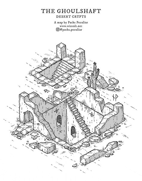 Paths Peculiar, Isometric Dungeon, Mapping Design, Isometric Sketch, Fantasy Map Making, Isometric Map, Map Making, Fantasy World Map, Isometric Drawing