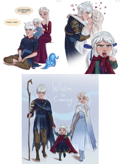 Genderbent Frozen, Jelsa Fanart Cute, Fan Art Cartoon, Princess Fan Art, Jelsa Comics, Jelsa Fanart, Disney Movie Art, Frozen Fan Art, Disney Ships