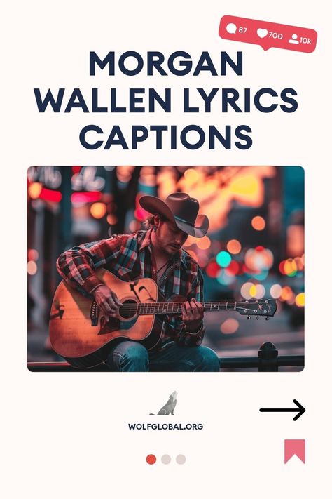 Promotional graphic for Morgan Wallen lyrics captions with an image of a guitarist.
A graphic with a list of cheeky phrases, emoticons, and a "Get 100+ More" button.
A woman with a laptop surrounded by social media icons advertising an Instagram engagement pod. Morgan Wallen Instagram Captions, Morgan Wallen Concert Captions, Morgan Wallen Captions, Cover Me Up Lyrics Morgan Wallen, Wasted On You Morgan Wallen Lyrics, Thought You Should Know Morgan Wallen Lyrics, Somebody’s Problem Morgan Wallen, Whiskey Shots, Instagram Games