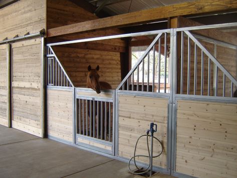 Horse Stall Fronts | Custom Built Welding | OK Corral & Stalls | Horse Barn Stall Fronts & Dividers Horse Stall Gates, Stall Fronts Horse, Horse Stall Ideas, Horse Stall Fronts, Horse Stalls Doors, Stable Management, Custom Horse Stalls, Stall Doors, Ok Corral