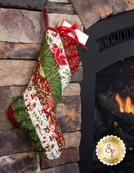 Quilt As You Go Holiday Stocking Kit - Naughty or Nice: Follow along with Jen for more detailed instructions in our Unique Stockings, Quilted Christmas Stockings, Laser Cut Kit, Birdhouse Designs, A Christmas Carol, Sewing Instructions, Stocking Pattern, Quilt As You Go, Primitive Gatherings