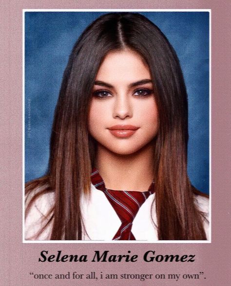 High School Yearbook Photos, Yearbook Photoshoot, Celebrity Yearbook Photos, Yearbook Pictures, Selena Gomez Cute, Yearbook Quotes, Yearbook Photos, Id Photo, Hijabi Aesthetic