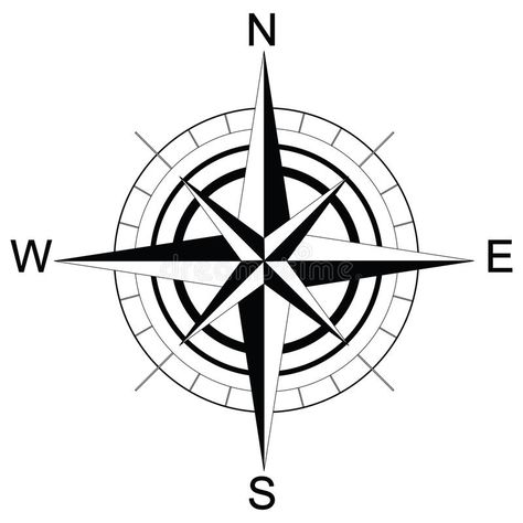 Black And White Compass. Raster Stock Illustration - Illustration of north, arrow: 42032846 North Arrow, Compass Drawing, Free Clipart Downloads, Compass Tattoo Design, Compass Logo, Forarm Tattoos, Stencil Ideas, Nautical Tattoo, Great Websites