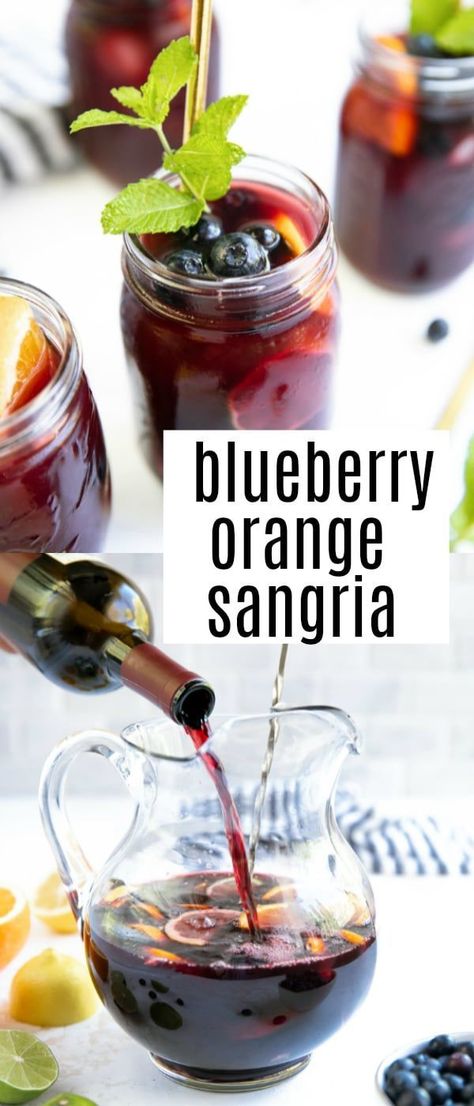 Blueberry Sangria Recipes, Donut Hole Recipe Baked, Blueberry Sangria, Pumpkin Spice Donut Holes, Orange Sangria, Red Sangria Recipes, Easy Sangria Recipes, Winter Sangria, Red Wine Sangria