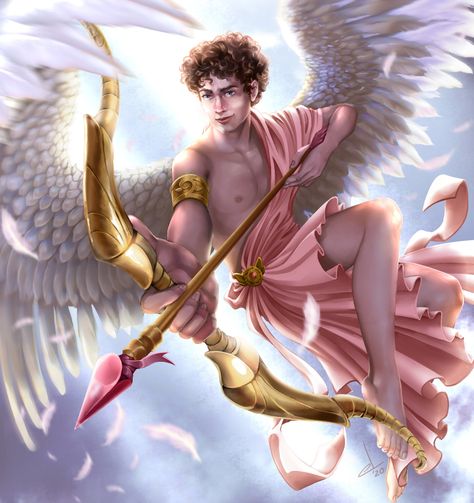 ArtStation - Cupid, Cynthia Lorenzon Cupid Fantasy Art, Cupid God Greek Mythology, Eros God Art, Cupid Greek Mythology, Cupid Mythology, Cupid Aesthetic, Cupid Drawing, Cupid Art, Battle Cards