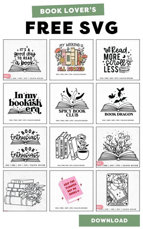 Free Book Lover SVG | Free SVG for Book Club Book Lovers Svg Free, Cricut Bookmark Ideas Svg, Cricut Book Lover Projects, Books Svg Free, Free Book Svg Files For Cricut, Cricut Projects For Book Lovers, Book Club Cricut Ideas, Reading Printables Free, Book Svg Files Free