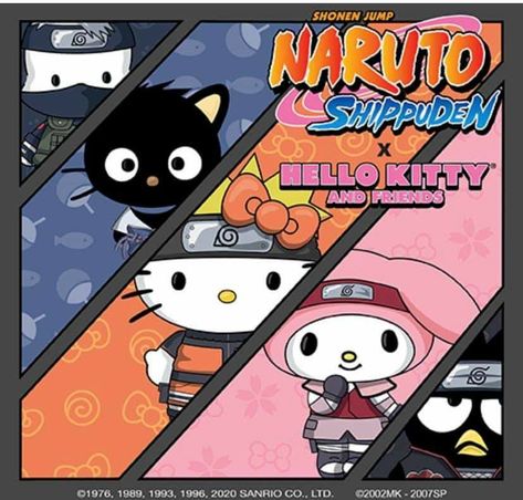 Sanrio Naruto, Sakura Hello Kitty, Naruto Friendship, Naruto Hello Kitty, Anime Wall Prints !!, Kitty Wallpaper, Naruto Wallpaper, Naruto Art, Friendship Goals