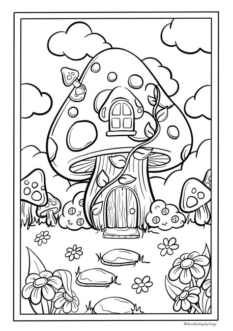 Fairycore Coloring Pages, Nhs Art, Coloring Pages Mandala, Dover Coloring Pages, Enchanted Forest Coloring, Doodle Bug, Witch Coloring Pages, Color Sheets, Coloring Pages Inspirational