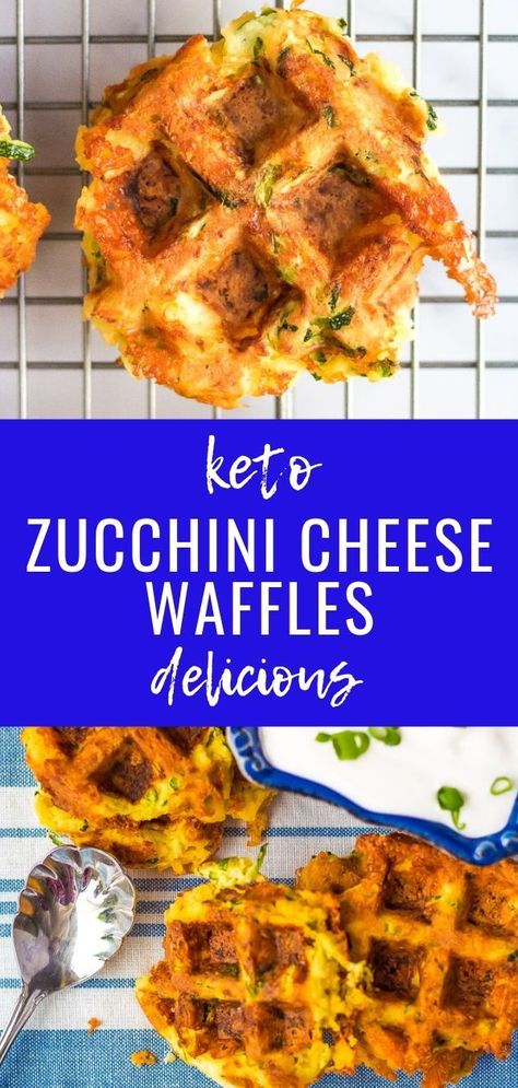 Zucchini Waffles Low Carb, Zucchini Waffles, Zucchini Cheese, Chaffle Recipes, Keto Chaffles, Waffle Iron Recipes, Cheese Waffles, Savory Waffles, Waffle Maker Recipes