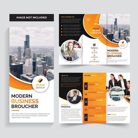 Corporate Business Brochure Orange Template Design Orange Template, Baby Album Design, Brochure Design Layouts, Business Brochure Design, Modern Brochures, Marketing Presentation, Professional Brochure, Trifold Brochure Design, Marketing Brochure