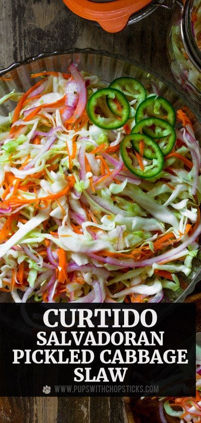 Papusa Recipe, Pickled Cabbage Slaw, Cabbage Slaw For Tacos, Curtido Recipe, Slaw For Tacos, Salad Recipes Vegan, Cabbage Tacos, Cabbage Slaw Recipes, Slaw Recipe