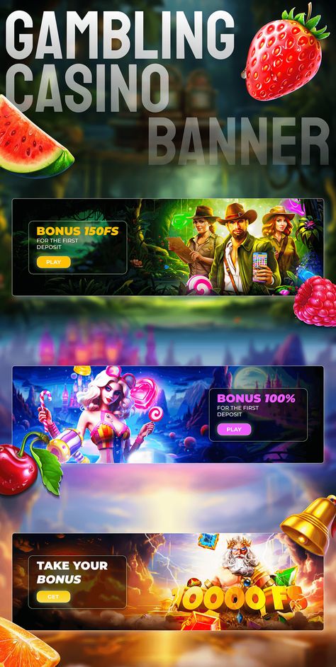 Gambling Casino Banner Casino Banner, Casino Design, Mailer Design, Motion Poster, Online Casino Slots, Photoshop Design Ideas, Games Design, Casino Slot Games, Gaming Banner