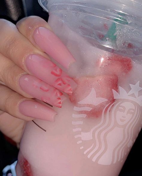 Pink Drink Nails Acrylic, Pink Drink Nails, French Manicure Nails, Pink Drink, Polygel Nails, French Acrylic Nails, Acrylic Nails Coffin Pink, Manicure Nails, Summer Acrylic Nails