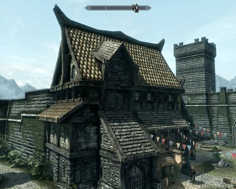 skyrim architecture Skyrim House, Nordic Architecture, Fantasy Town, Medieval Houses, Skyrim, Cologne Cathedral, Architecture House, Big Ben, Castle