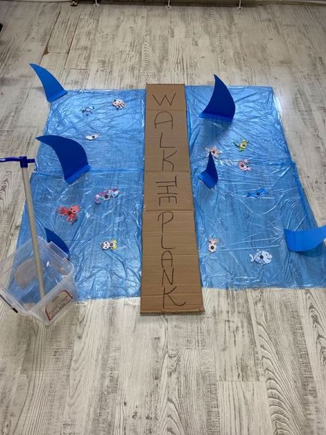 Ocean Theme Block Center Preschool, Under The Sea Theme Preschool Activities, Water Animals Preschool Activities, Beach Gross Motor Activities, Ocean Exploration Preschool, Walk The Plank Game For Kids, Ocean Animals Toddler Activities, Under The Sea Physical Activities, Beach Safety Activities For Kids