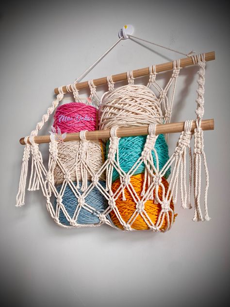 Macrame Toy Hammock Diy Pattern, Toy Hammock Diy, Macrame Toy Hammock Diy, Hammock For Toys, Book Hammock, Hammock Diy, Storage Hammock, Basic Knots, Macrame Style