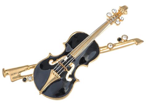 Elegant Black Enamel Rhinestone Crystal Violin Bow Cello Fiddle Music Instrument Brooch Pin - CG1143STBGB - Shop, Brooches & Pins  #Brooches #Pins #Accessories #jewelry #designer Fiddle Music, Violin Design, Violin Art, Instruments Art, Violin Bow, Pin Enamel, Music Instrument, Jewelry Brooch, Rhinestone Fashion