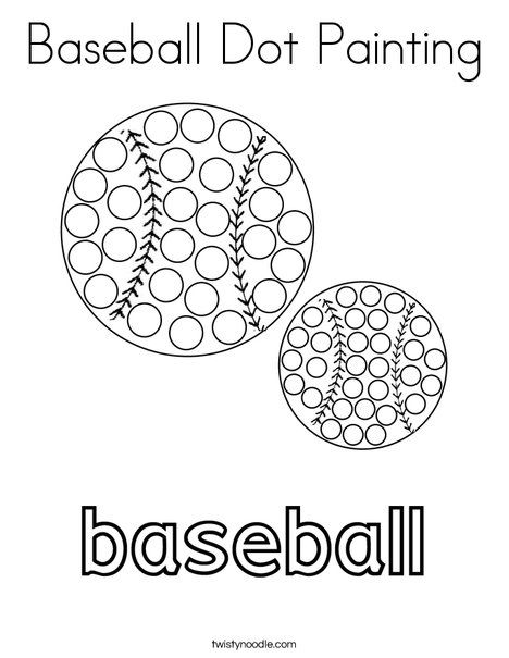 Baseball Dot Painting Coloring Page - Twisty Noodle Baseball Art For Toddlers, Baseball Crafts For Preschoolers, Summer Sports Crafts, Sports Crafts For Kids, Sports Lesson Plans, Realistic Paper Flowers, Sport Themed Crafts, Dot Pictures, Baseball Activities