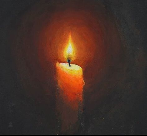 Flame Oil Painting, Candle Oil Pastel, Painting Of Candle, Candlelight Painting, Candle Illustration Drawing, Candle Light Painting, Candle Flame Art, Candle Reference, Candle Drawing Art