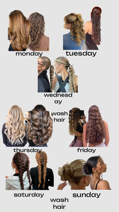 Hairstyles For The Week, Preppy Hairstyles, Hair Styels, Hairstyle Examples, Cute Hairstyles For School, Easy Hairstyles For Thick Hair, Hair Inspiration Long, Cute Simple Hairstyles, Hairdos For Curly Hair