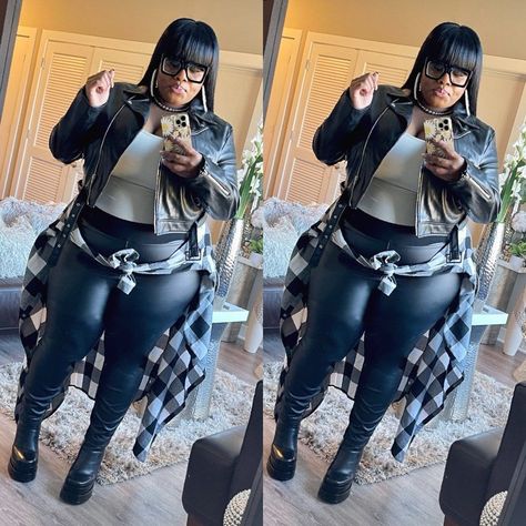 faux leather moto jacket (Black) PlusSizeSummerStyle #summervivibes #plussizefashionista #ootd #plussizequeen #plussize #summerfashion. https://whispers-in-the-wind.com/the-ultimate-plus-size-outfit-guide-summer-in-style/?108 Graffiti Blazer, Winter Mode Outfits, Plus Size Baddie Outfits, Plus Size Fall Fashion, Plus Size Fall Outfit, Big Girl Fashion, Womens Jackets, Faux Leather Moto Jacket, Looks Black