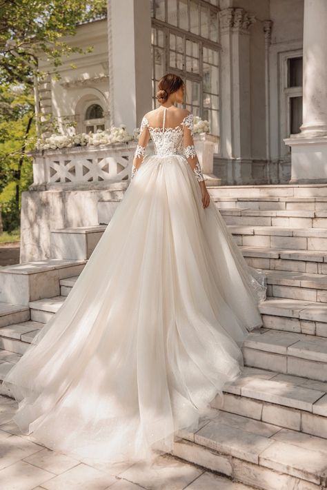 Happy Dresses, Buy Wedding Dress, Bridal Jumpsuit, 2022 Wedding, Princess Ball Gowns, Classic Wedding Dress, Sleeve Wedding Dress, Long Sleeve Wedding, Wholesale Dress