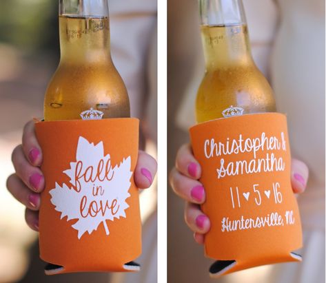 "Our personalized can coolers are the perfect wedding favors! Give your guests something they will use for years to come! Our can coolers are made to order and can be personalized however you see fit. With our large selection of designs, can cooler colors, and imprint colors, your options are endless! We offer dozens of different designs you can start with. Click the link below to view all can cooler designs in our shop: https://www.etsy.com/shop/yourethatgirldesigns?ref=seller-platform-mcnav§io