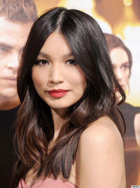 Gemma Chan - her brunette hair color pops against her milky complexion and matte red lips Gemma Chan Hair, Hair Cut For Girls, Matte Red Lips, Elsa Hair, Hair Color Asian, Gemma Chan, Brunette Makeup, Girl Haircuts, Matte Red