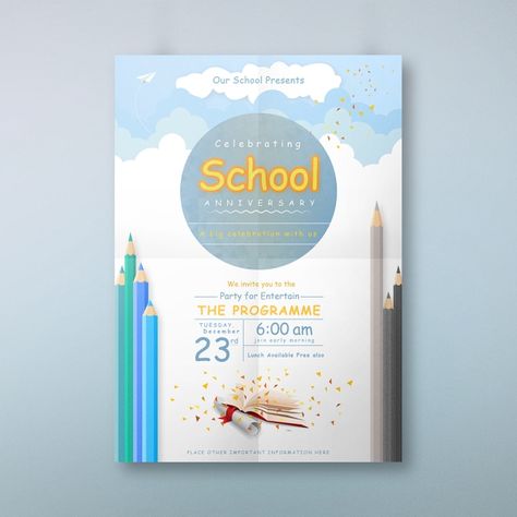 Shiksha Bharti School Annual Day Function Invitation School Invitation Card, Anniversary Invitation Card, Emerald Wedding Invitations, School Anniversary, Vintage Wedding Invitation Cards, Wedding Anniversary Quotes, Creative School Project Ideas, Anniversary Invitation, Simple Business Cards