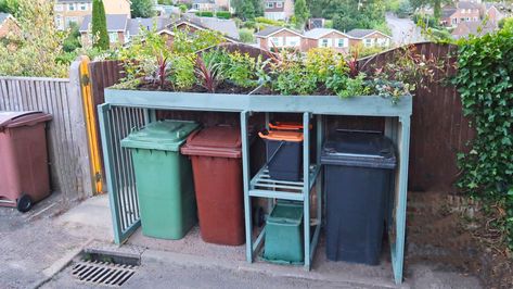 How to build a DIY trash can enclosure | Real Homes Outdoor Garbage Storage, Garbage Can Shed, Trash Can Storage Outdoor, Hide Trash Cans, Garbage Can Storage, Garbage Shed, Trash Can Covers, Bin Shed, Planter Liners