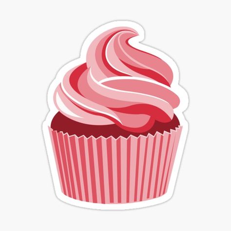 Cupcake Stickers, Cake Red Velvet, Cake Sticker, Mobile Stickers, Cupcake Logo, Red Velvet Cupcake, Food Sticker, Red Tone, Cute Laptop Stickers