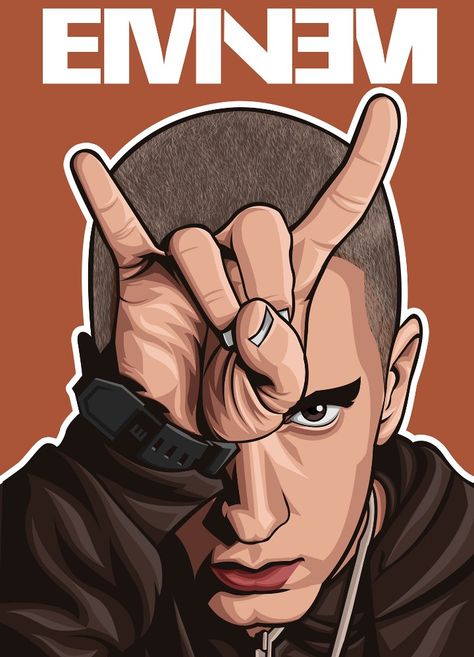 Eminem Drawing Cartoon, Eminem Illustration, Eminem Art Drawing, Eminem Drawing Easy, Eminem Cartoon, Eminem Fan Art, Eminem Painting, Eminem Stickers, Poster Eminem