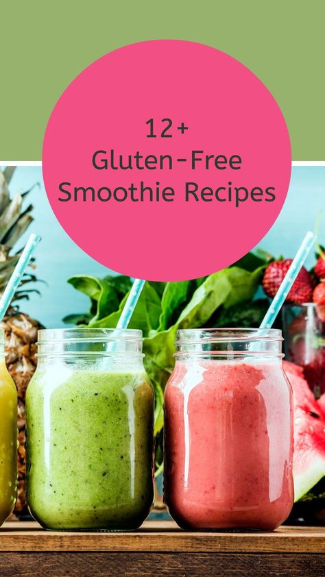 Gluten-Free Smoothies: 12+ Delicious Smoothie Recipes Gf Smoothie Recipes, Gluten Free Protein Shakes, Gluten Free Smoothie Recipes, Smoothie Inspiration, Low Calorie Smoothie Recipes, Gluten Free Smoothie, Low Calorie Smoothies, Delicious Smoothie Recipes, Lunch Smoothie