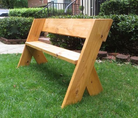 The Project Lady - DIY Tutorial – $16 Simple Outdoor Wood Bench Outdoor Bench Plans, Wood Bench Plans, Diy Bank, Garden Bench Plans, Outdoor Bench Seating, Wood Bench Outdoor, Diy Wood Bench, Outdoor Wood Projects, Simple Benches