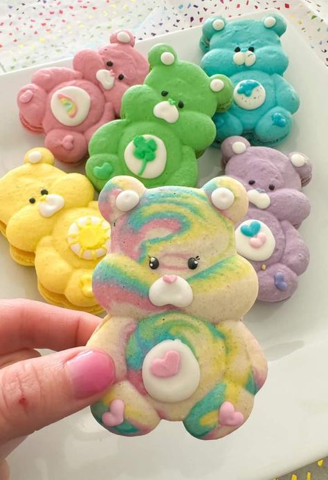 Care Bears Cookies, Care Bear Cake, Care Bear Cakes, Care Bears Birthday Party, Care Bear Party, Care Bear Birthday, Pastel Cupcakes, Studying Food, Lemon Dessert Recipes