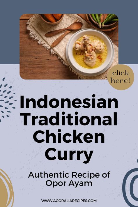 Savor the rich history and flavor of Opor Ayam, the Traditional Indonesian Chicken Curry! Slow-cooked in a decadent mix of coconut milk and aromatic spices, this dish is a culinary masterpiece perfect for dinner parties. Once a humble commoner's fare, Opor Ayam has evolved into a staple, especially during Eid-al-Fitr in Java. Versatile and light, indulge in this unforgettable taste for breakfast, lunch, or dinner. 🍛🌿🥥 #OporAyam #IndonesianCuisine #FlavorfulCurry #EidFeast Indonesian Curry, Indonesian Chicken, Chicken Bacon Ranch Sandwich, Opor Ayam, Indonesian Recipes, Chicken Spaghetti Recipes, Chicken Curry Recipe, Creamy Garlic Chicken, Month Of Ramadan