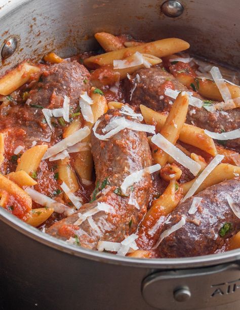 Braised Lamb Sausages for Pasta - Shepherd Song Farm Lamb Sausage Pasta, Lamb Sausage Recipes, Lamb Ragu Recipe, Lamb Sausage, Lamb Pasta, Lamb Ragu, Goat Recipes, Fennel Sausage, Slow Cooked Meat