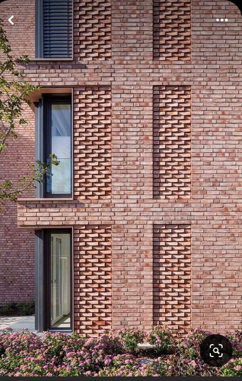 Brick Detail Architecture, Brick Detail Facade, Brickwork Facade, Brick Texture Architecture, Modern Brick Facade, Modern Brick Building, Brick Facade Design, Brick Detailing, Brick House Designs