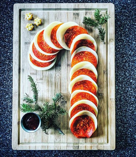 Candy Cane Charcuterie Board Pepperoni And Cheese, Christmas Apps, Christmas Food Gifts, Holly Jolly Christmas, Jolly Christmas, Christmas Night, Holly Jolly, Food Gifts, Popsugar