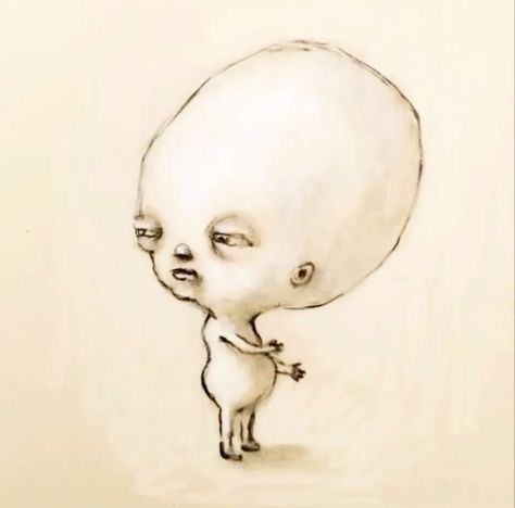 Renee French Baby, Renee French Art, Renne French, Dulce Core, Renee French, Big Head Baby, Creepy Core, Weird Drawings, Goofy Drawing