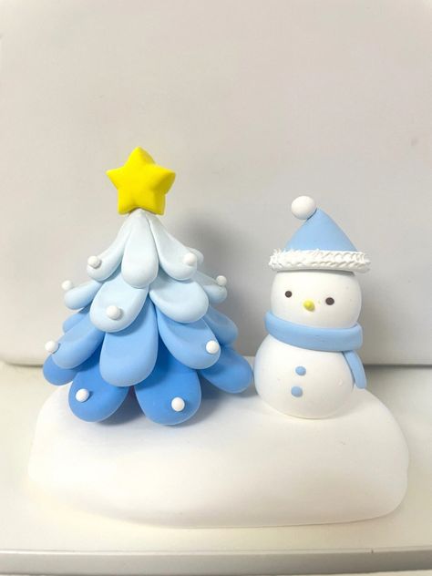 Clay Christmas Trees Diy, Model Magic Christmas Crafts, Foam Clay Christmas, Winter Clay Ideas, Fimo Christmas Decorations, Clay Christmas Ornaments Diy, Christmas Clay Ideas, Christmas Tree Clay, Fimo Christmas