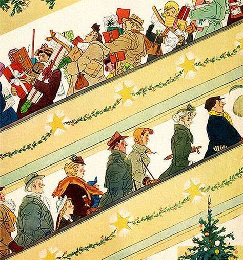 Oscar Cahen Roger Wilkerson, متحف فني, Retro Christmas Decorations, Vintage Christmas Images, Mid Century Christmas, Old Christmas, Illustration Vintage, Old Fashioned Christmas, Christmas Past