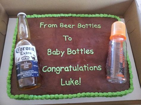 From Beer bottles to Baby bottles cake. For a man shower :) 2013 Baby Shower For Men, Diaper Party, Man Shower, Men Shower, Ideas Baby Shower, Idee Cricut, Baby Shower Bbq, Pamper Party, Coed Baby Shower