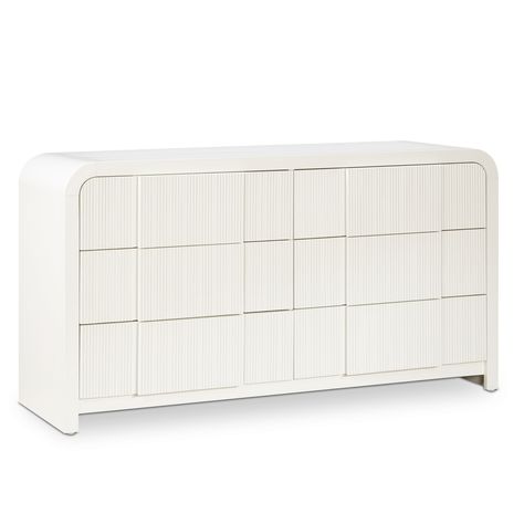 Cream Fluted Dresser | 314Cream-D Fluted Dresser, Transitional Dresser, 8 Drawer Dresser, White Chests, Meridian Furniture, Mirrored Nightstand, 6 Drawer Dresser, Bathtub Accessories, Drawer Dresser