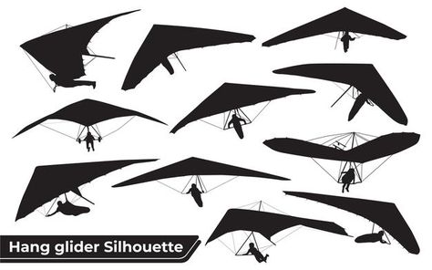 Hang Gliders, Man And Woman Silhouette, Tattoo 2024, Hang Glider, Flying Wing, Hang Gliding, Asa Delta, Animal Silhouette, Black Silhouette