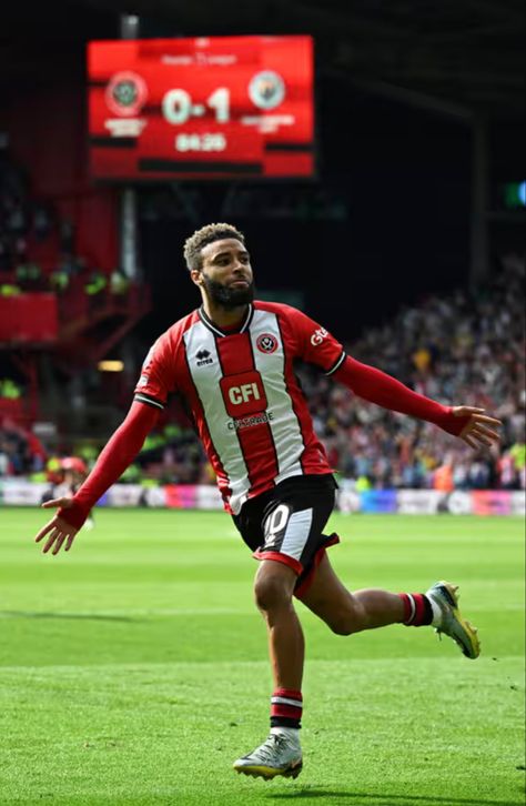 Jayden Bogle of Sheffield United celebrates after scoring. Photograph: Michael Regan/Getty Images Sheffield United Wallpaper, United Wallpaper, Messi And Ronaldo, Sheffield United, Football Wallpaper, Manchester City, Sheffield, Premier League, Ronaldo