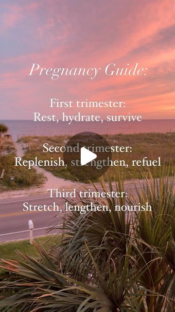 Liz Haselmayer on Instagram: "First trimester 👉🏻 hydrate, rest, and survive. Those first 12 weeks are so difficult and much of it feels invisible. Hang in there. 🤍

Second trimester 👉🏻 replenish, strengthen, and refuel. This is a great time to “catch up” on key nutrients and pick back up with strength training and regular movement. 🧡

Third trimester 👉🏻 stretch, lengthen, and nourish. Now you are preparing your body and mind for labor and postpartum. This is the time for gentle stretches, relaxing your pelvic floor, and deeply nourishing your body and baby. 🩷
.
.
Pregnancy is such a wonderful gift, although it’s not without its challenges. If you’re pregnancy, let me know which trimester you’re in! 🤍🧡🩷
.
.
#pregnancy #fitpregnancy #pregnant #realfood #healthypregnancy #firsttri Gentle Stretches, Feeling Invisible, Pregnancy Guide, Baby Pregnancy, Second Trimester, Hang In There, Third Trimester, First Trimester, Body And Mind