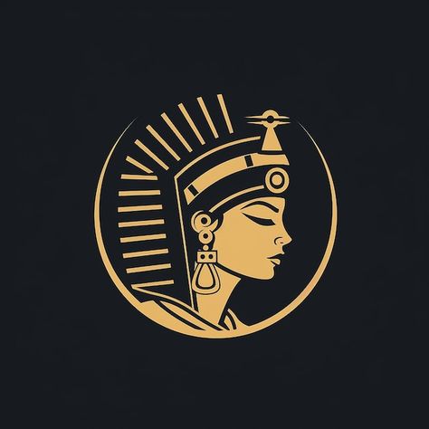 Cleopatra Logo Design, Egypt Graphic Design, Egyptian Logo, Egypt Theme, Egyptian Furniture, Image Simple, Egypt Design, Egyptian Theme, Embroidery Shirts