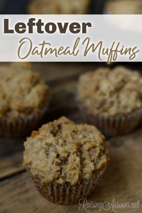 Leftover Oatmeal Muffins (With Simple Ingredients You Already Have!) Leftover Oatmeal Muffins, Homeschool Lunch, Leftover Oatmeal, Homeschool Meals, Weekday Recipes, Oatmeal Muffin Recipes, Delicious Muffins, Bread Loaves, Healthier Treats